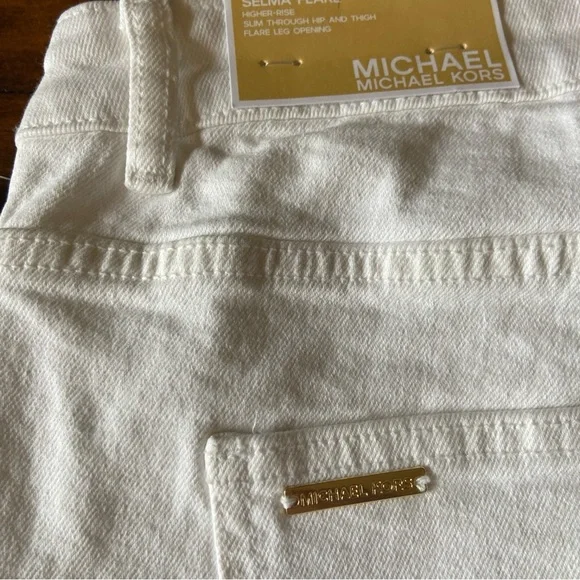 Michael Kors‎ Womens Jeans Pants White Wide Leg Open Size 14 - Picture 3 of 6